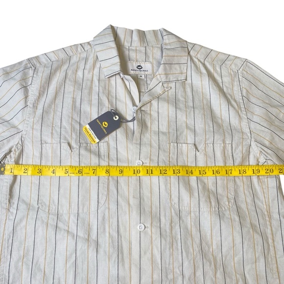 FayetteChill Cream Striped Button Down, M - Picture 7 of 9